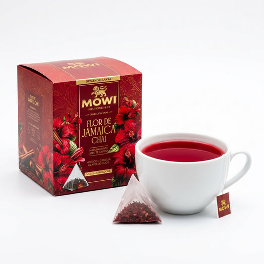 Infusión MOWI Flor de Jamaica Chai – 12 Pirámides