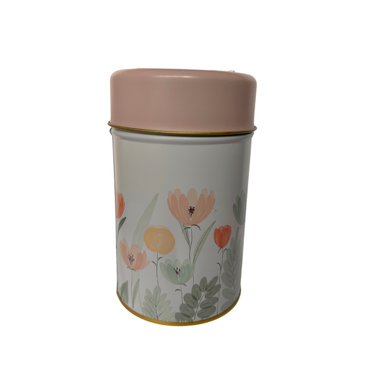 Yerbero Metálico Flores Rosa 350gr