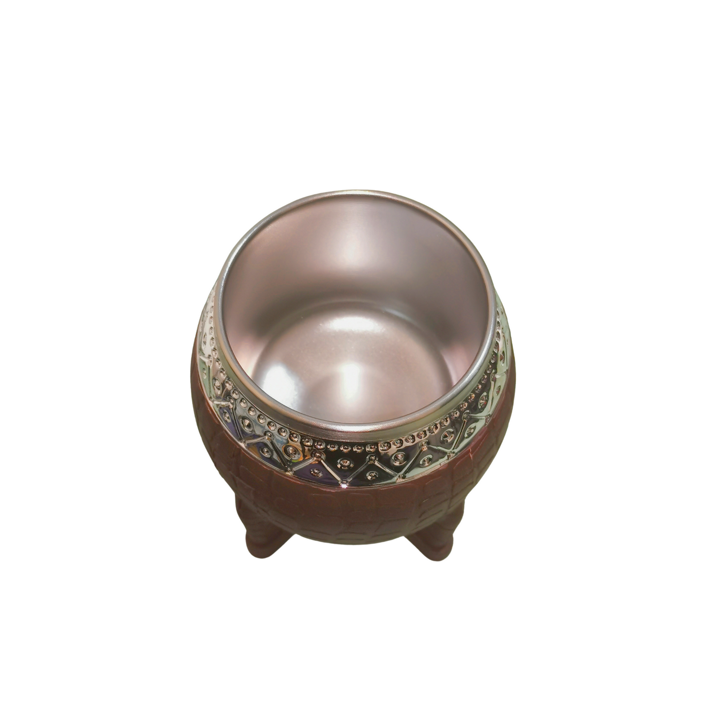 Mate Redondo Acero Inoxidable Café Virola Cincelada 200ml
