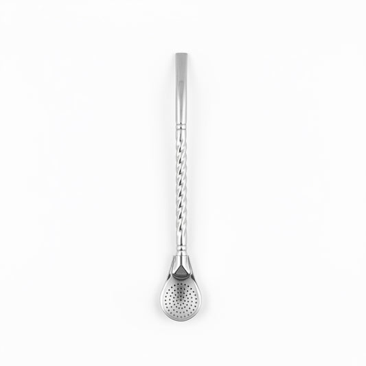 Bombilla Metálica para Mate de 19 cm con Filtro Cuchara