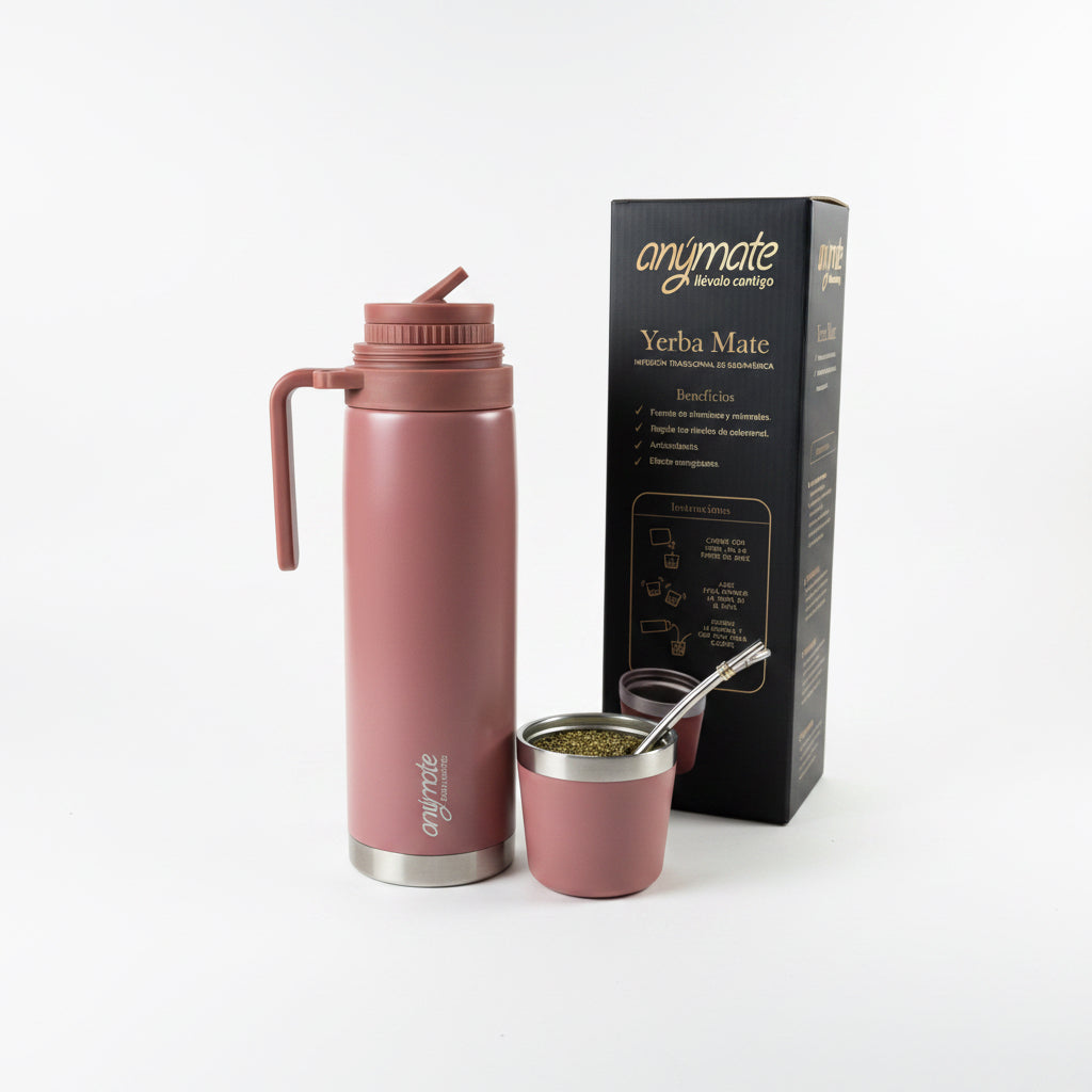 Termo Mate Anymate Terracota 850 ml Acero Inoxidable - Emporio Pewmayen