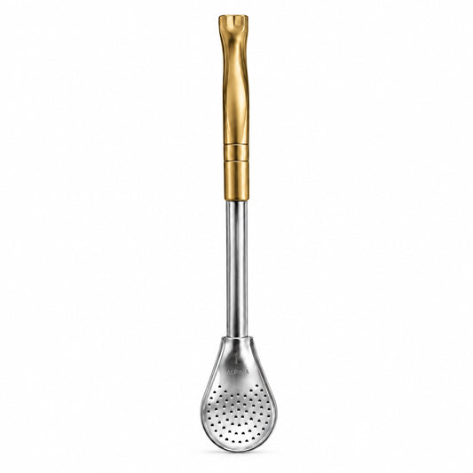 Bombilla Pico de Loro Artesanal 100% Alpaca Uruguaya 19 cm – Filtro Cuchara