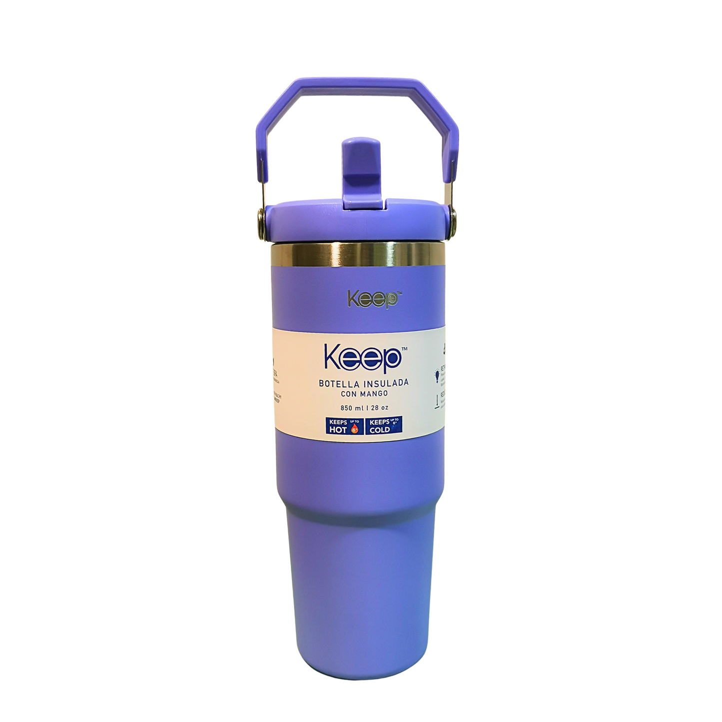 Botella Insulada con Mango Keep Morado 1180ml