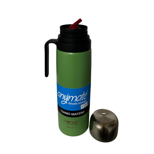 Termo Matero Anymate Verde 900ml con Mango