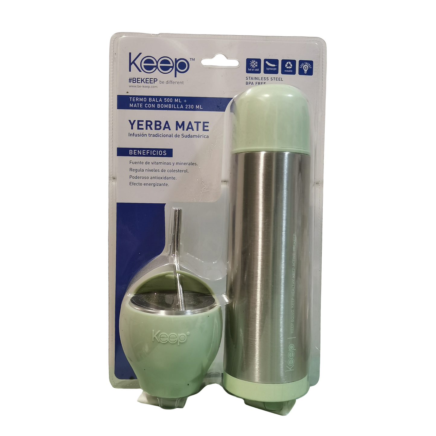 Kit Matero Keep Verde Termo 500ml+Mate