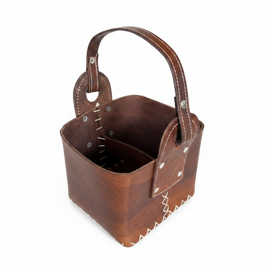 Canasto Matero de Cuero Premium Artesanal – Modelo Uruguayo - Emporio Pewmayen