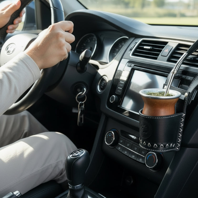 Porta Mate para autos 100% cuero - Emporio Pewmayen