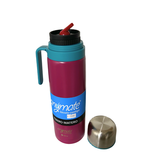 Termo Matero Anymate Rosado 900ml con Mango