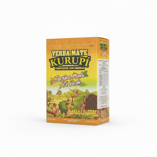 Yerba Mate Kurupi Jengibre, menta y Té Verde 500 grs - Emporio Pewmayen
