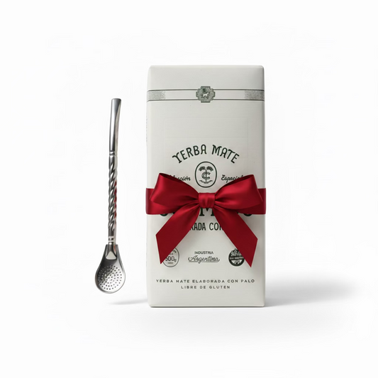 Pack Día del Padre Cósmico – Yerba Mate Cósmico + Bombilla Metálica para Mate 19 cm