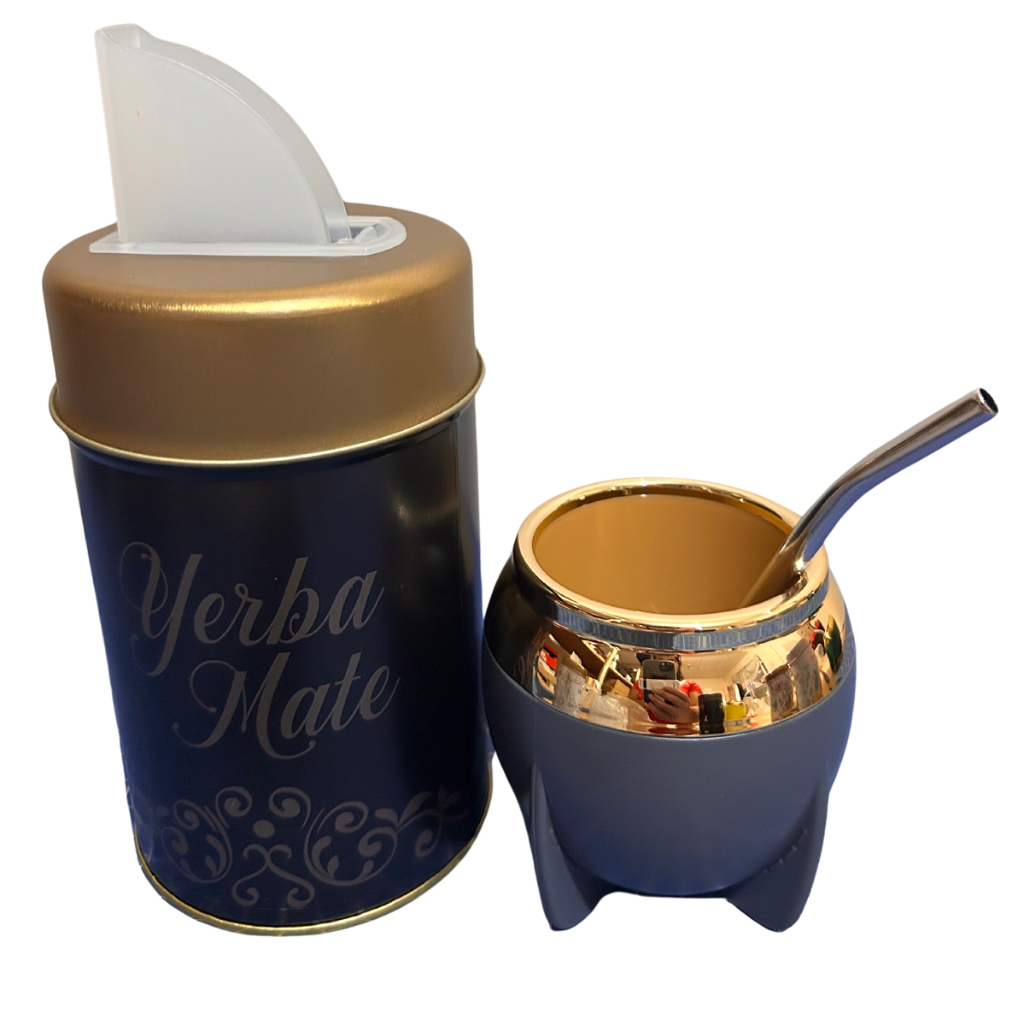 Set Matero Yerbera +Mate + Bombilla Gris