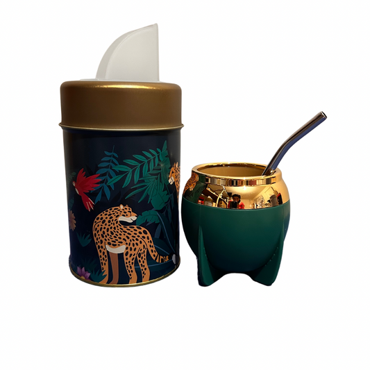 Set Matero Yerbera +Mate + Bombilla Verde