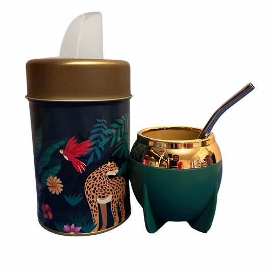 Set Matero Yerbera +Mate + Bombilla Verde