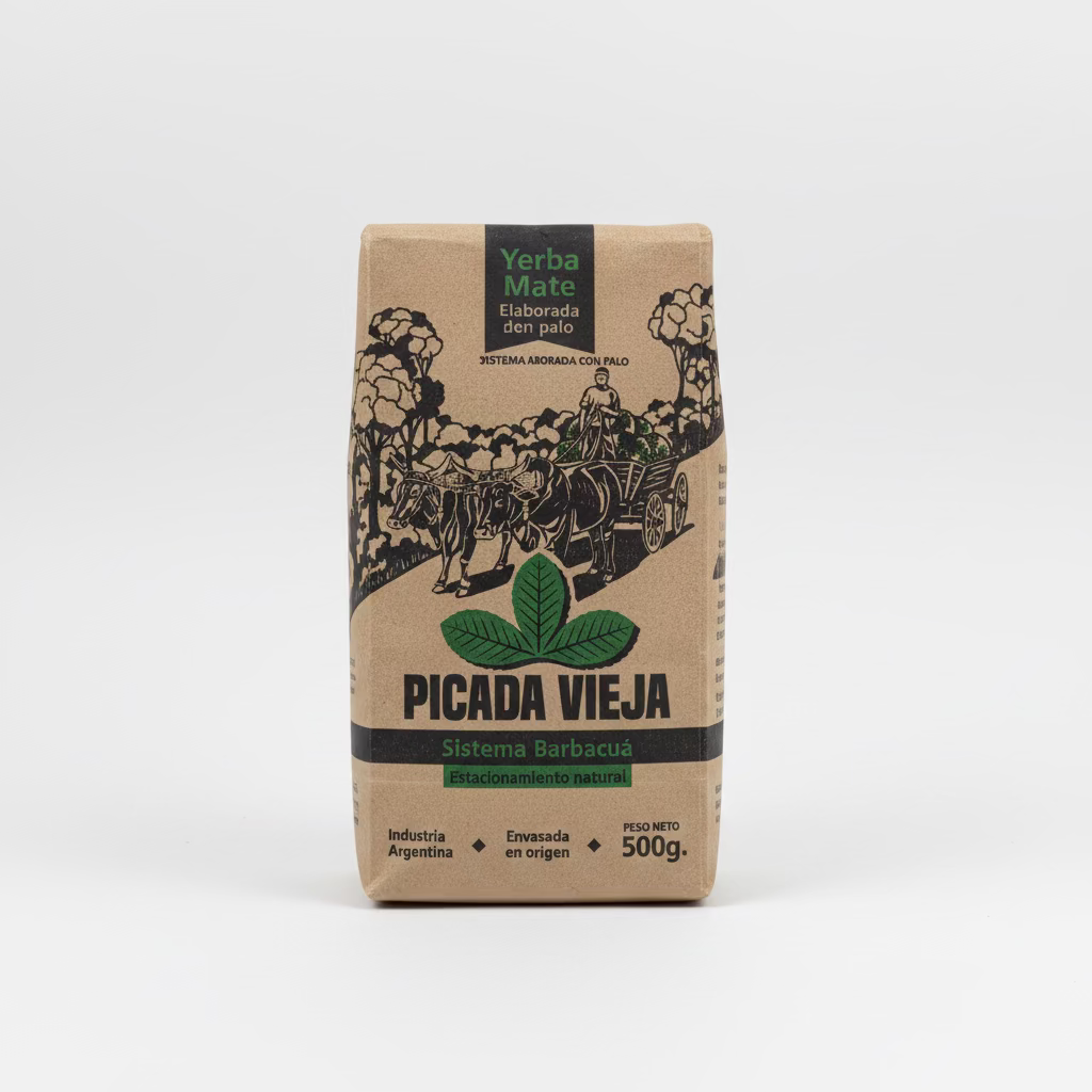 Yerba Mate Picada Vieja Tradicional Barbacuá 500 g