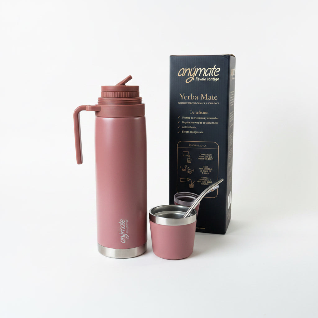 Termo Mate Anymate Terracota 850 ml Acero Inoxidable - Emporio Pewmayen
