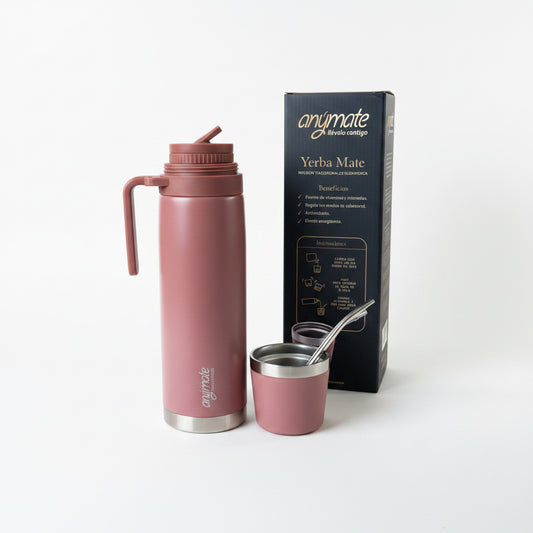 Termo Mate Anymate Terracota 850 ml Acero Inoxidable - Emporio Pewmayen