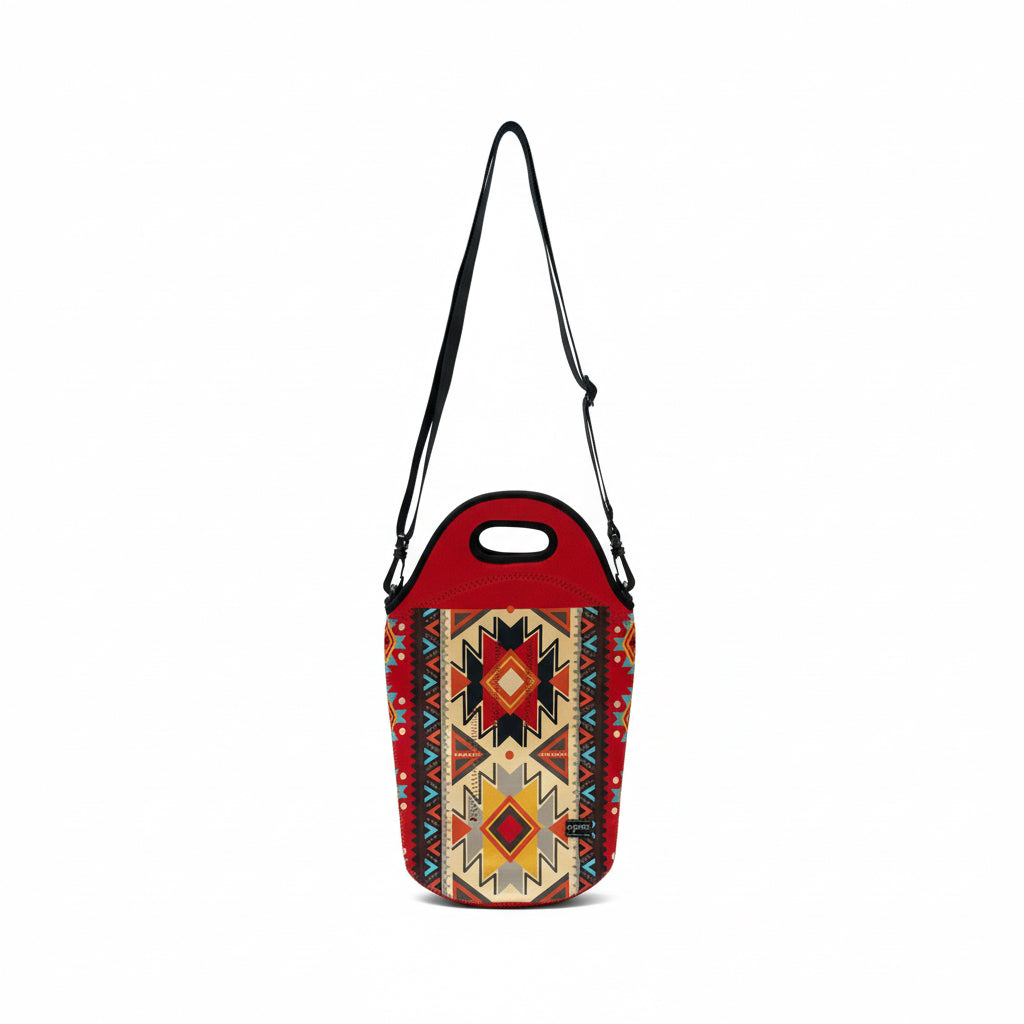 Bolso Matero Anymate de Neopreno con Correa y Divisiones | 6 Diseños - Diseño Andino Rojo