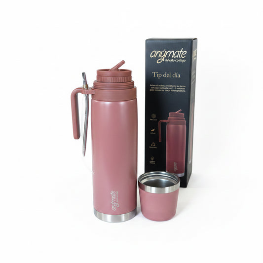 Termo Mate Anymate Terracota 850 ml Acero Inoxidable - Emporio Pewmayen
