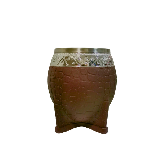 Mate Redondo Acero Inoxidable Café Virola Cincelada 200ml