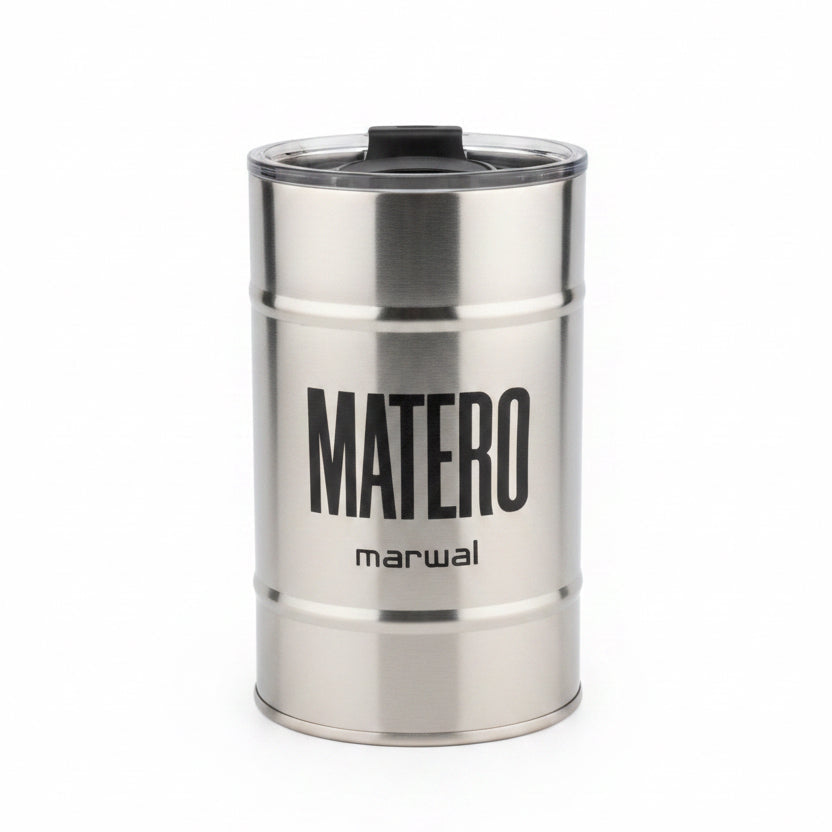 Yerbera Marwal Plateada Hermética con Boquilla Dosificadora 400 g