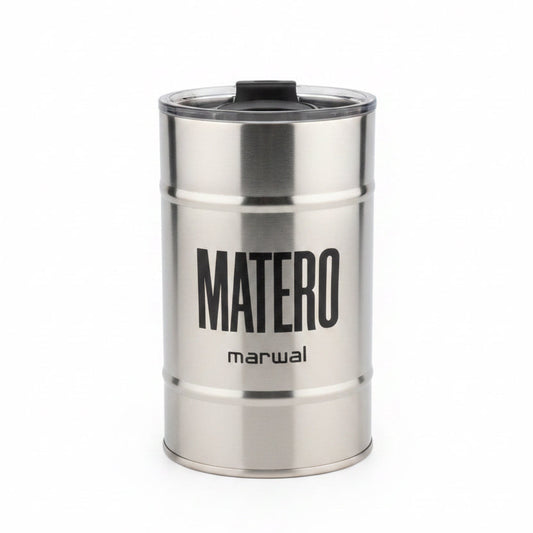 Yerbera Marwal Plateada Hermética con Boquilla Dosificadora 400 g