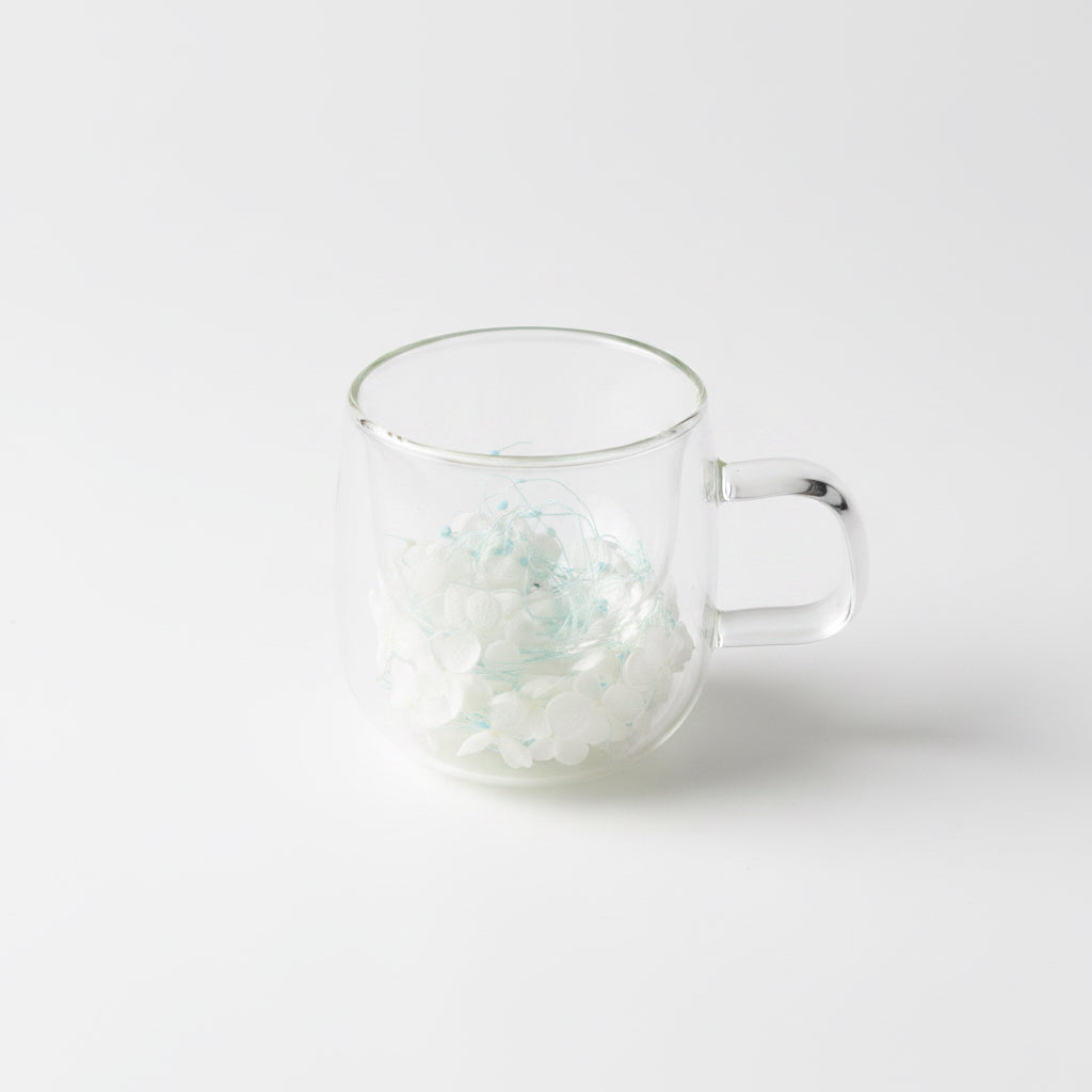 Taza de Té Doble Pared con Flores Encapsuladas 200 m - Emporio Pewmayen