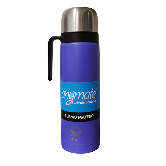 Termo Matero Anymate Morado 900ml con Mango