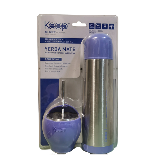 Kit Matero Keep Morado Termo 500ml+Mate