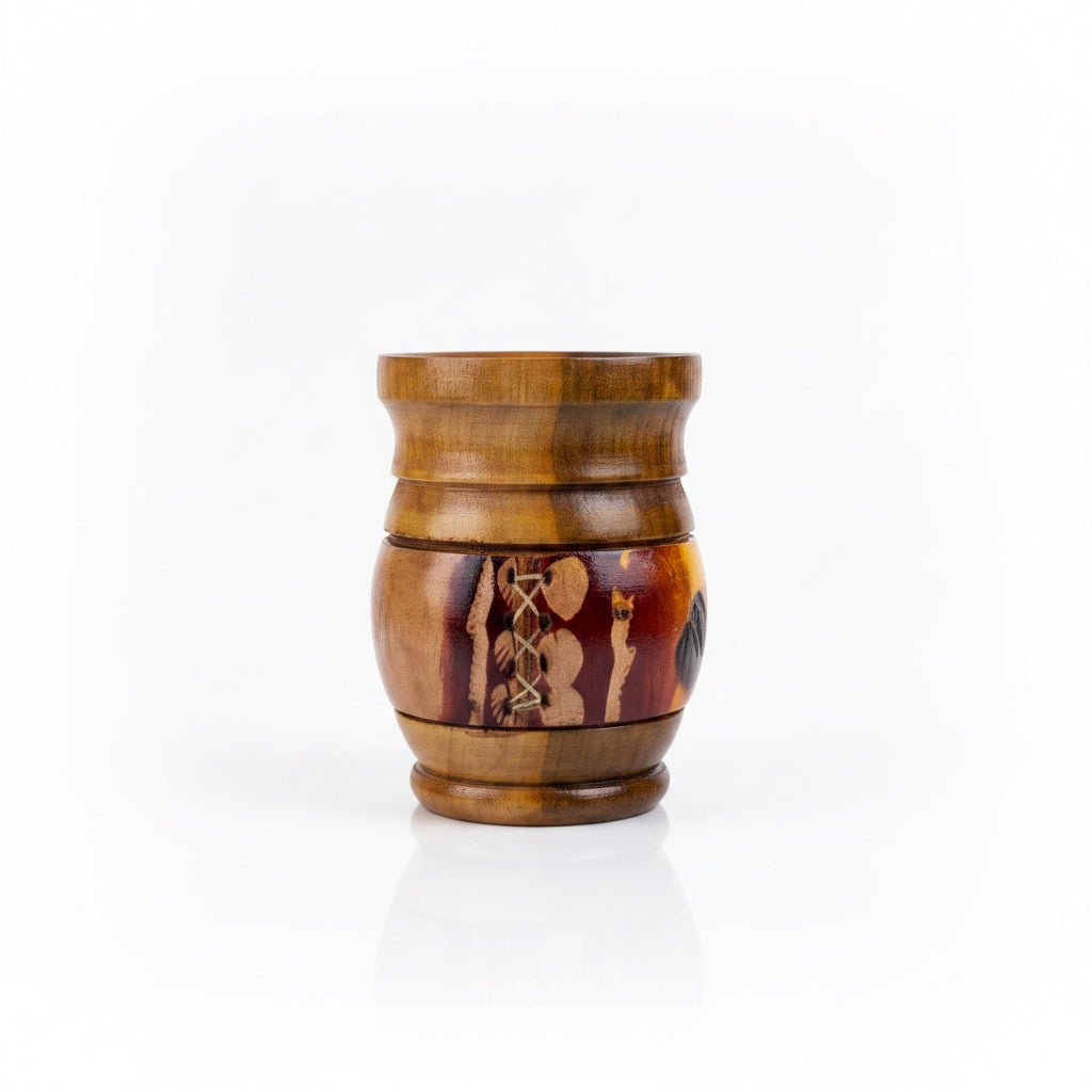 Mate Artesanal de Madera y Cuero Natural – Hecho a Mano en Sudamérica