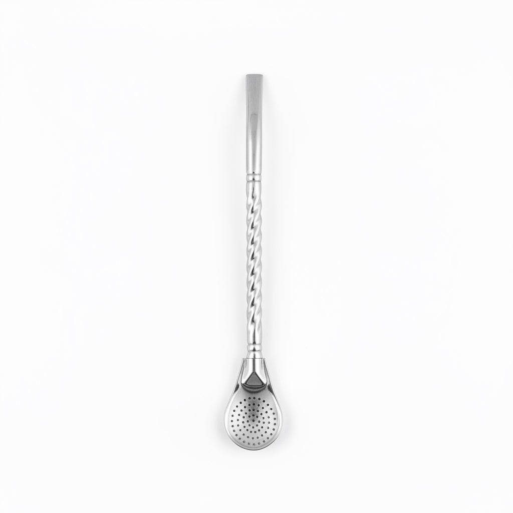 Bombilla Metálica para Mate de 19 cm con Filtro Cuchara