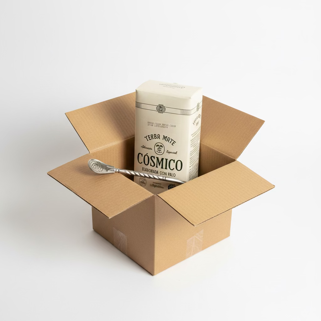 Pack Día del Padre Cósmico – Yerba Mate Cósmico + Bombilla Metálica para Mate 19 cm