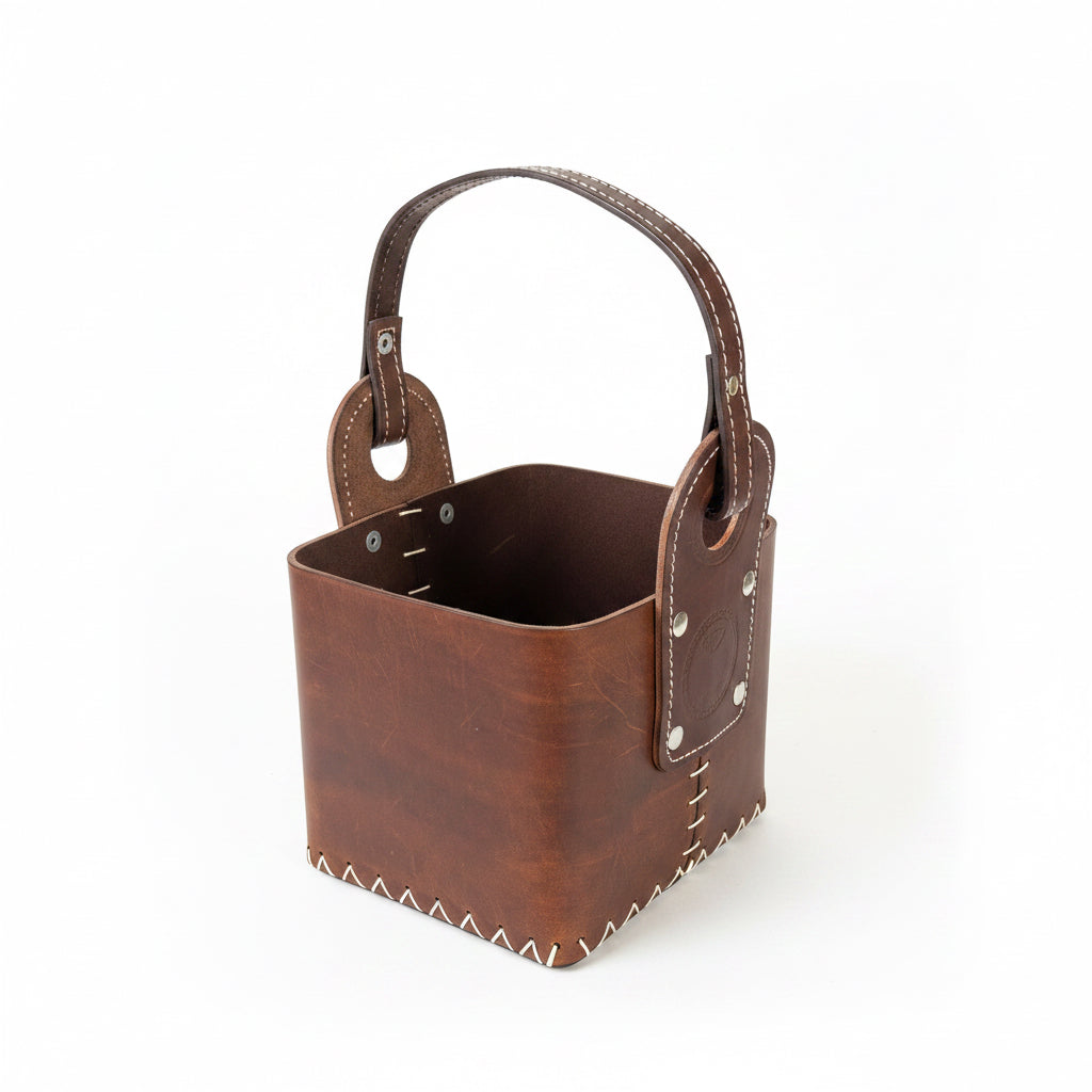 Canasto Matero de Cuero Premium Artesanal – Modelo Uruguayo - Emporio Pewmayen