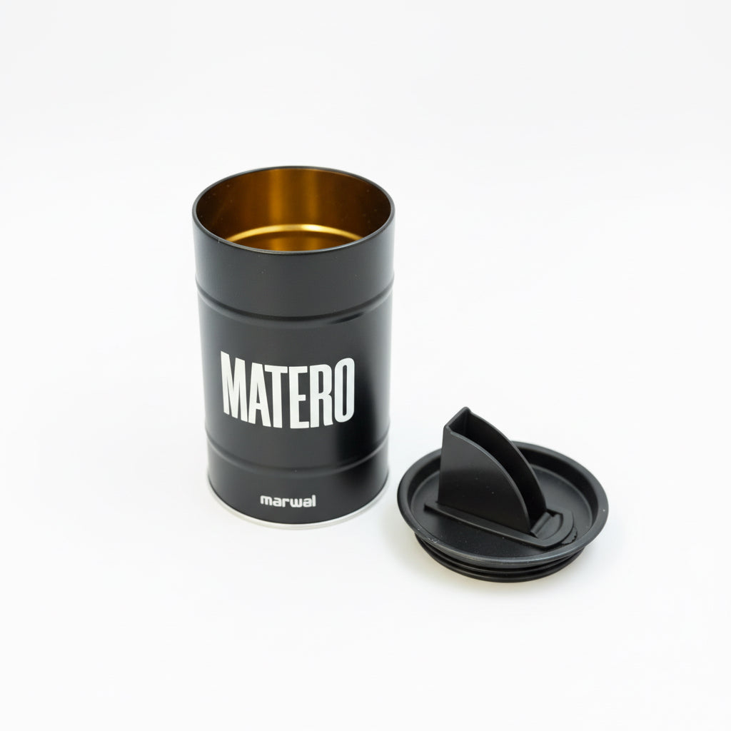 Yerbero Metálico Marwal Negro con Boquilla Dispensadora 400g - Emporio Pewmayen