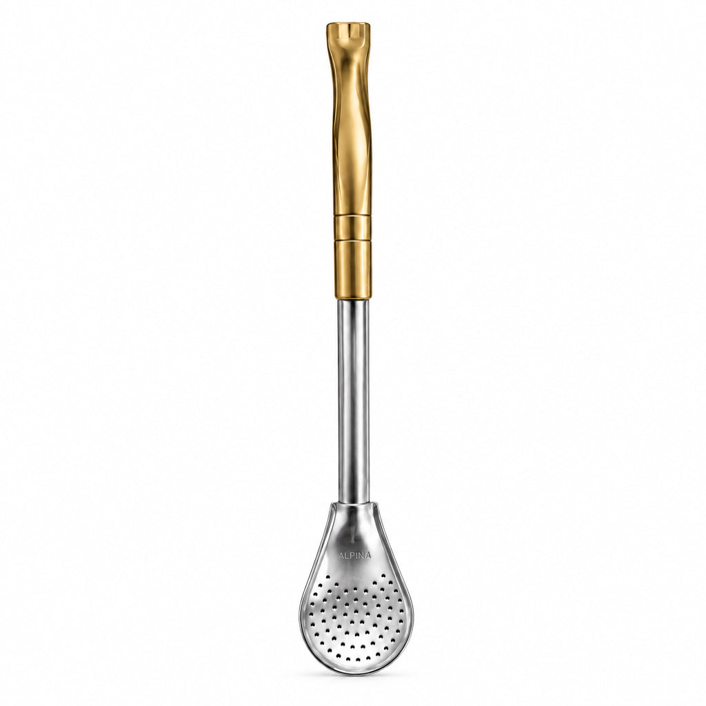 Bombilla Pico de Loro Artesanal 100% Alpaca Uruguaya 19 cm – Filtro Cuchara