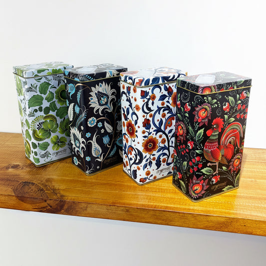 Yerbero Metálico Anymate 500 g | Contenedor para Yerba Mate con Diseños Florales