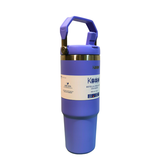 Botella Insulada con Mango Keep Morado 1180ml