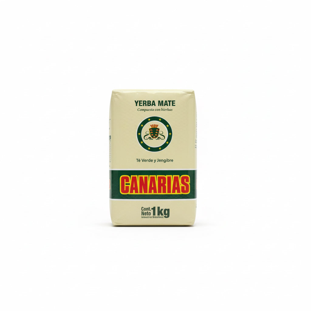 Yerba Mate Canarias Té Verde y Jengibre 1 kg – Energía Natural con Antioxidantes - Emporio Pewmayen