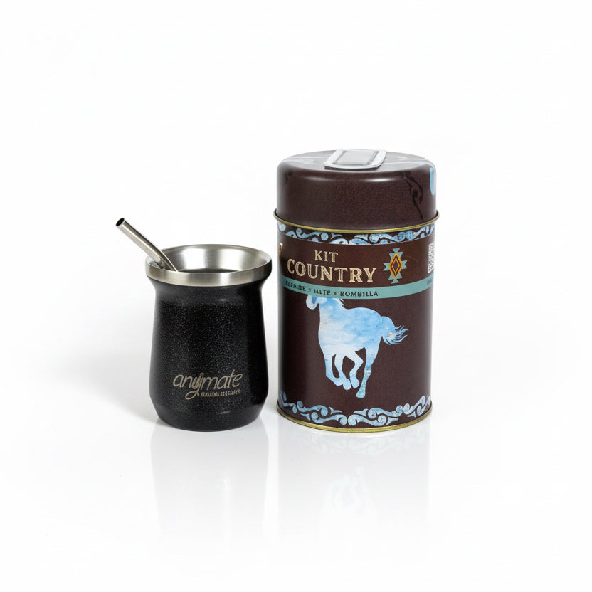 Pack Matero Country Caballo con Mate Térmico de Acero Inox 304 + Yerbero + bombilla - Emporio Pewmayen