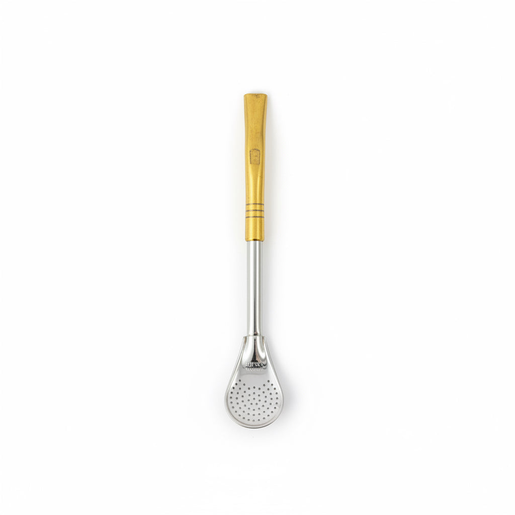 Bombilla Pico de Loro Uruguaya Acero Inoxidable con Boquilla de Bronce | Filtro Cuchara Fijo - Emporio Pewmayen