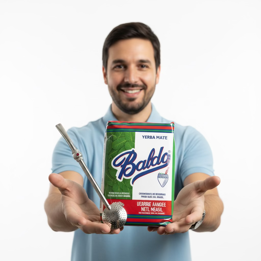 Pack Papá Matero Esencial | Yerba Mate Baldo 500g + Bombilla Brasileña