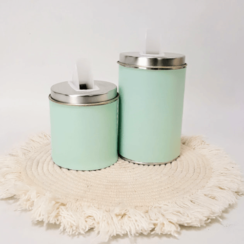 Set Yerbero Azucarero Metálica Verde Menta