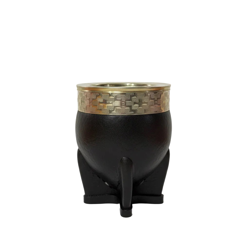 Mate Imperial Premium de Acero Inoxidable con Virola de Alpaca Cincelada - Emporio Pewmayen