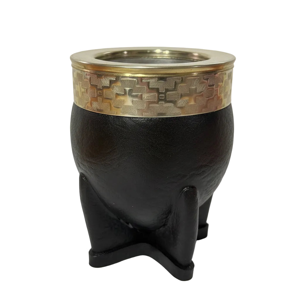 Mate Imperial Premium de Acero Inoxidable con Virola de Alpaca Cincelada - Emporio Pewmayen
