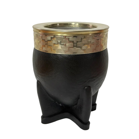 Mate Imperial Premium de Acero Inoxidable con Virola de Alpaca Cincelada - Emporio Pewmayen