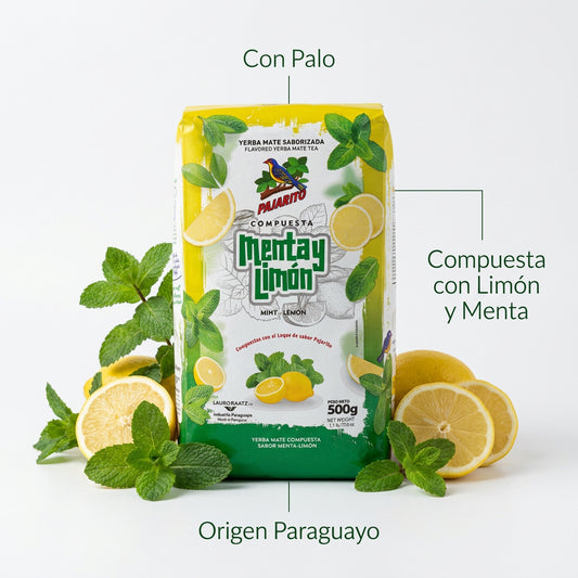 Yerba Mate Pajarito Menta y Limón 500 g