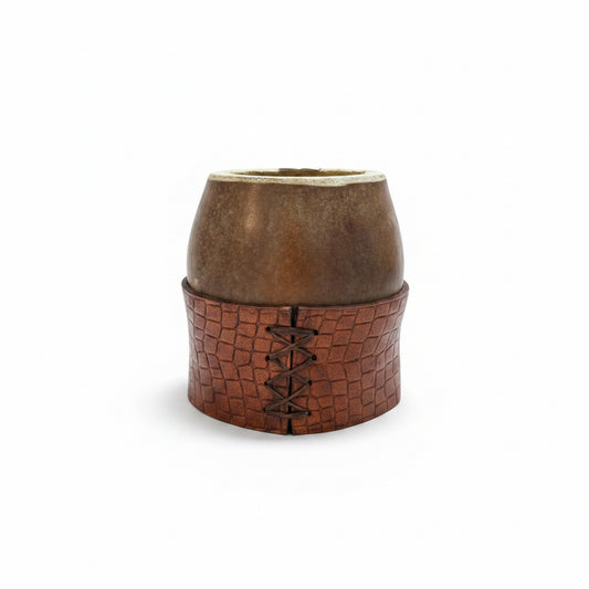 Mate de Calabaza Criollo con Base de Cuero