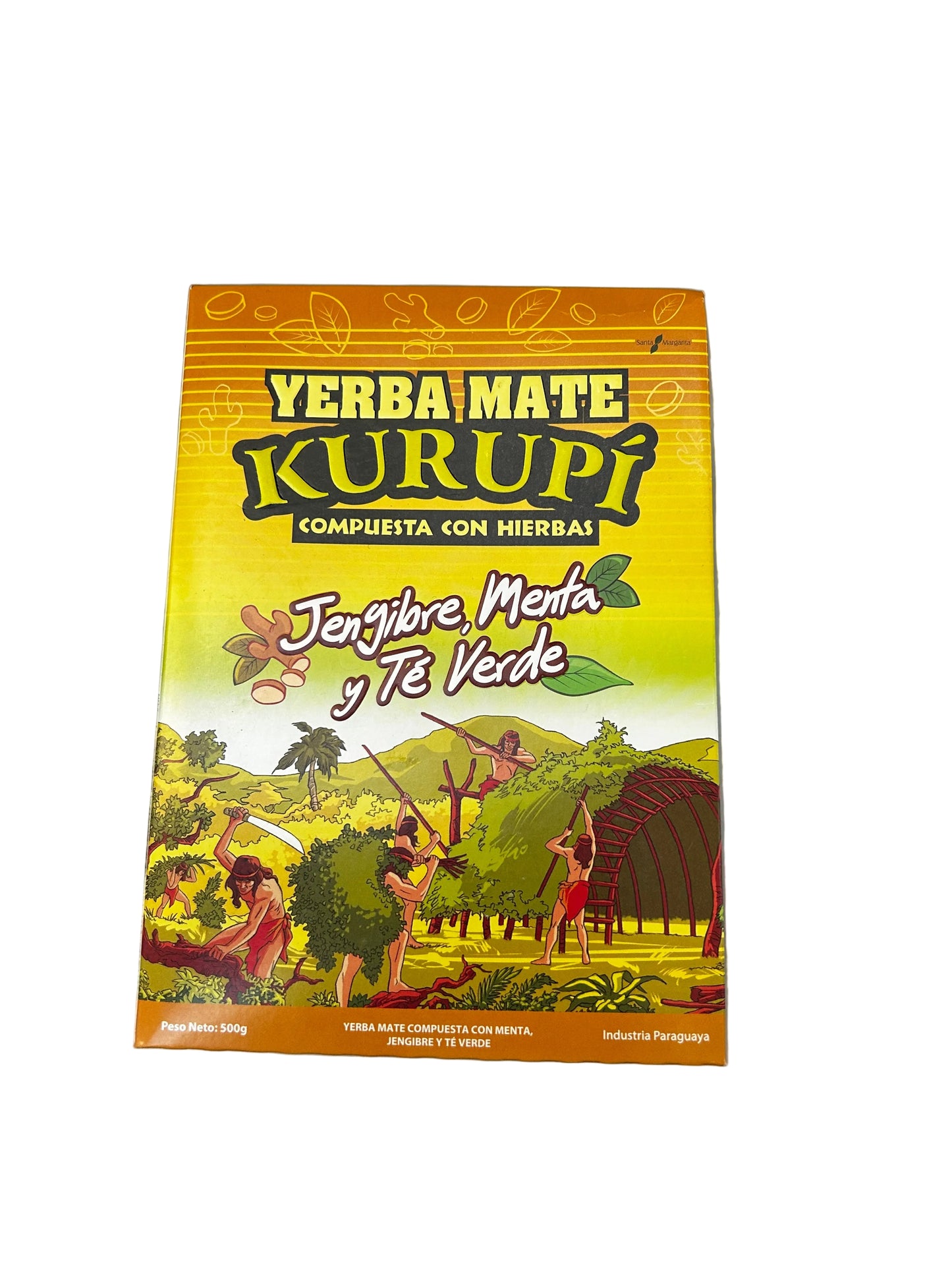 Yerba Mate Kurupi Jengibre, menta y Té Verde 500 grs