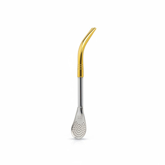 Bombilla Pico de Loro Uruguaya Acero Inoxidable con Boquilla de Bronce | Filtro Cuchara Fijo - Emporio Pewmayen
