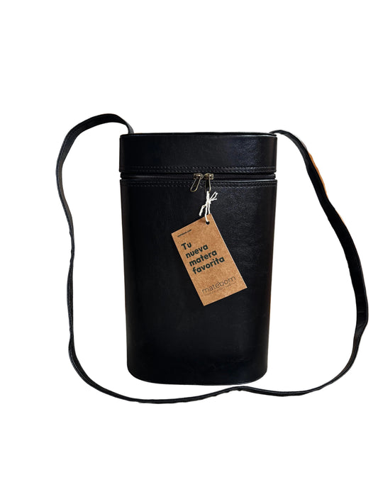 Bolso Matero Cuero Negro Orión