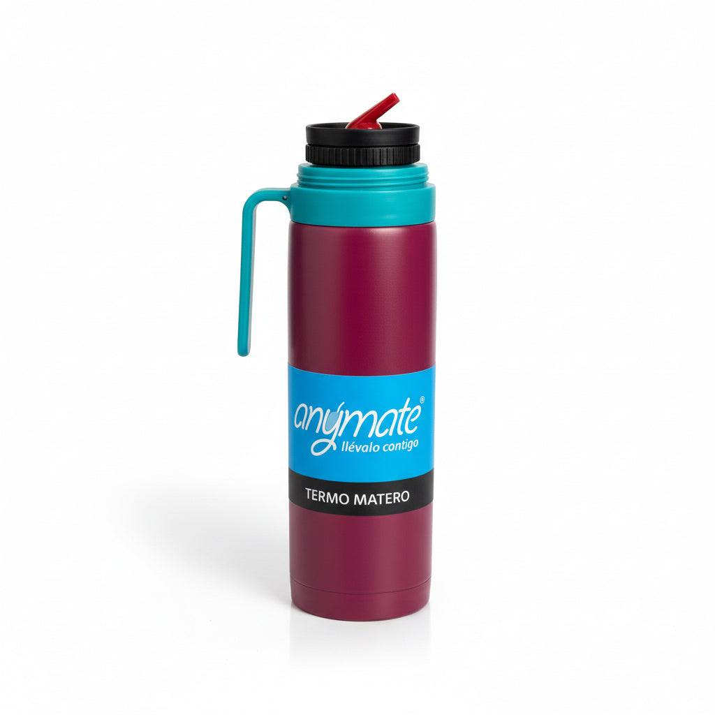 Termo Matero 900 ml con Pico Cebador y Mango | Acero Inoxidable 304 Antigoteo - Emporio Pewmayen